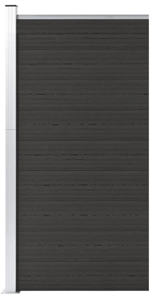 Painel de cerca 95x186 cm WPC preto