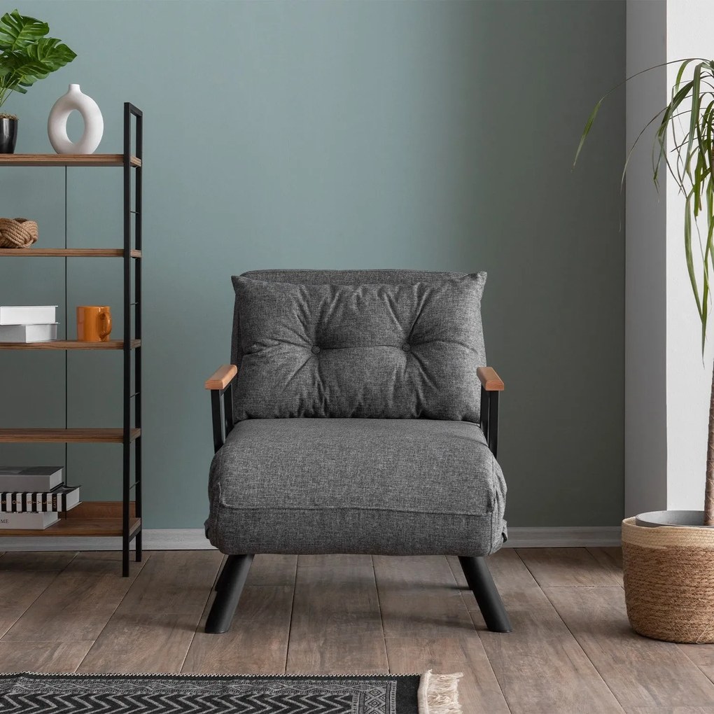 Sofá-Cama de 1 Lugar Sando – Cinzento Claro – 175x60 cm