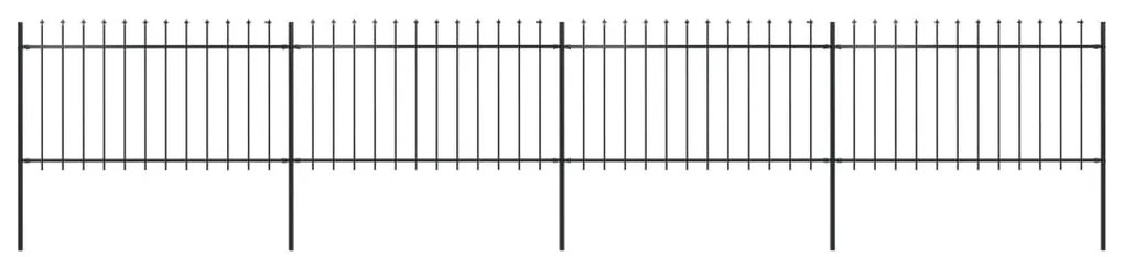 vidaXL Cerca de jardim com topo em forma de lança em aço 714,5x100 cm, preta
