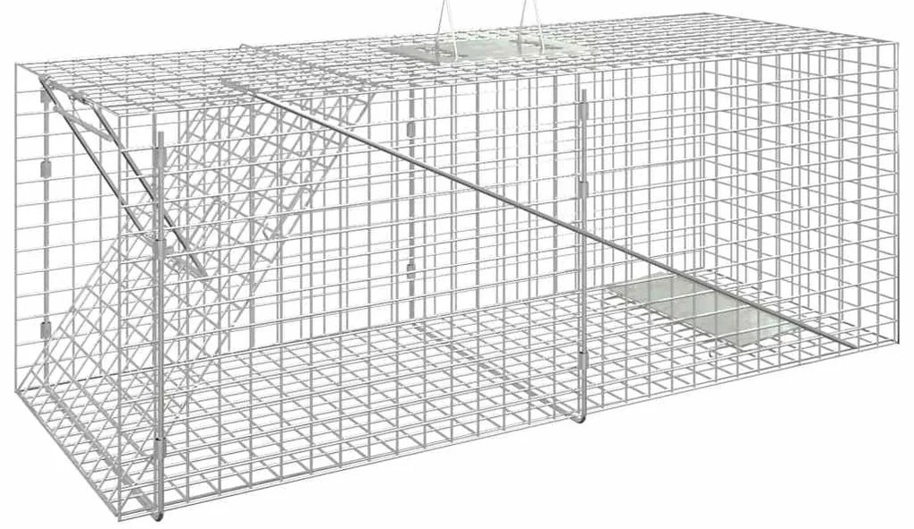 Armadilha p/ animais 64,5x25x26,5 cm ferro galvanizado