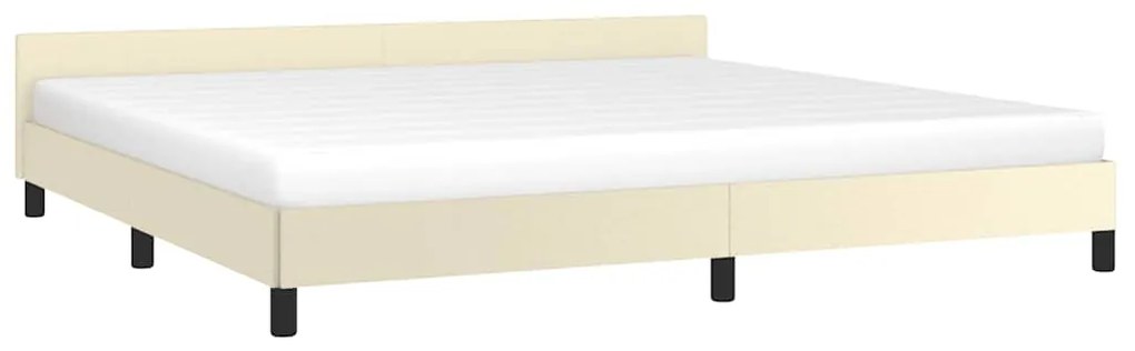 Estrutura cama c/ cabeceira sem colchão 200x200 cm creme