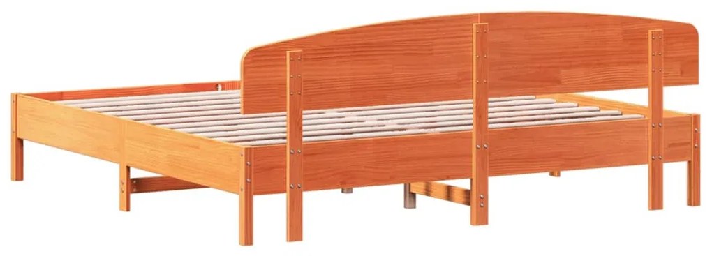 Cama sem colchão 180x200 cm pinho maciço castanho-mel