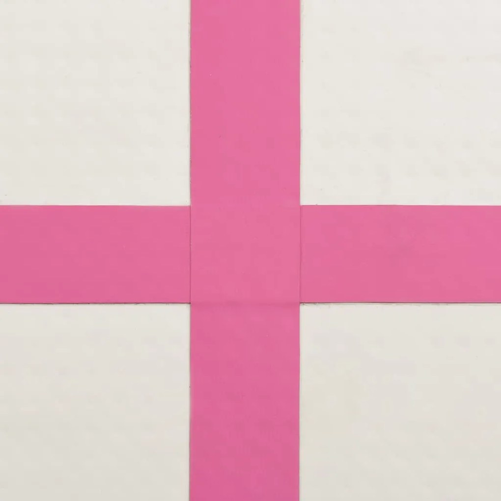 Colchão de ginástica insuflável c/ bomba 200x200x15 cm PVC rosa