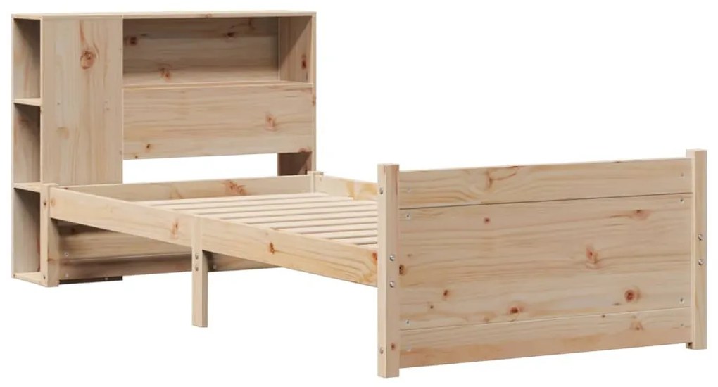 Cama com estante sem colchão 75x190 cm pinho maciço