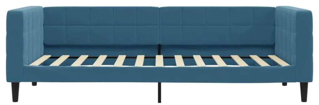 Sofá-cama com gavetão 90x200 cm veludo azul