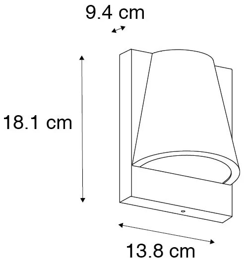 Candeeiro de parede exterior preto IP44 com sensor de movimento - Femke Industrial