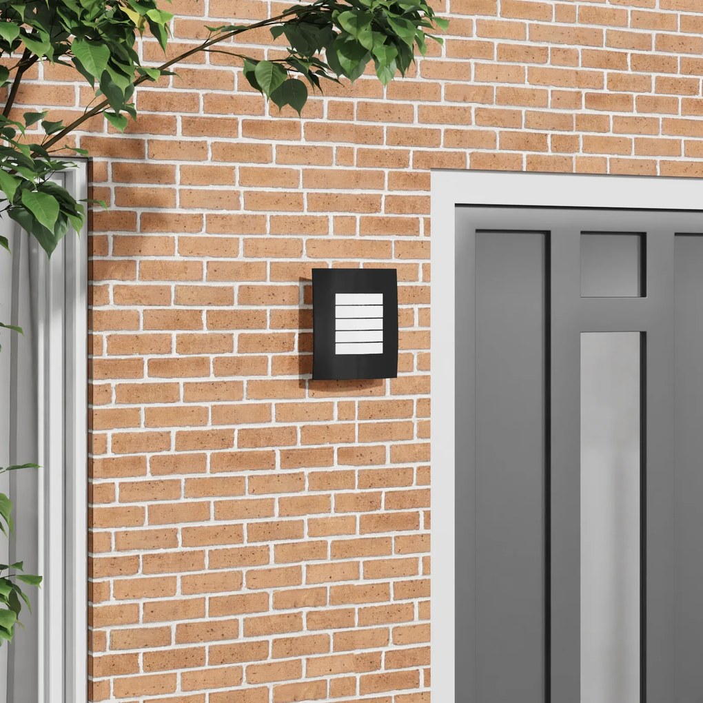 vidaXL Luz de Parede Externa 2 pcs Preta Aço Inoxidável IP44