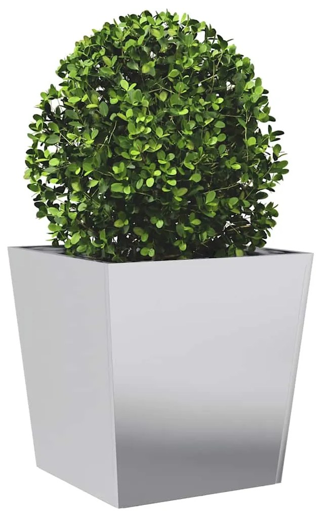 Vaso/floreira de jardim 2 pcs 50x50x50 cm aço galvanizado