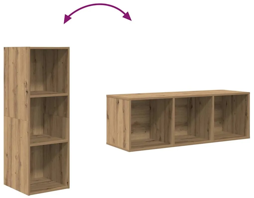 Conjunto de Estantes para TV 3 pcs carvalho artisiano