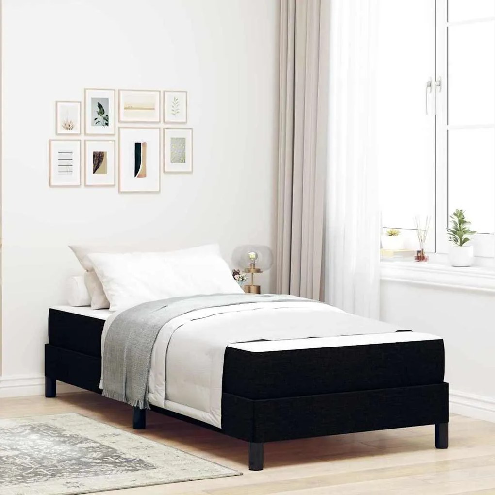 vidaXL Cama Box Outros Preto 90 x 190 cm tecido