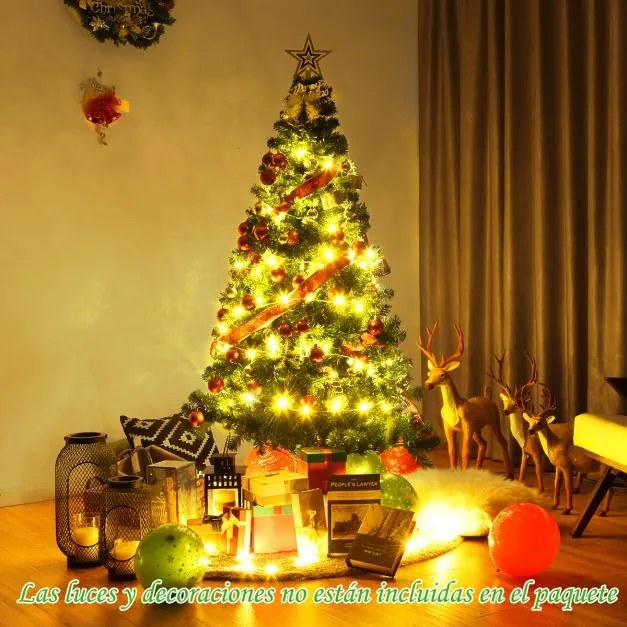 Árvore de Natal Artificial de 1,5m com Base Metálica Material PVC Casa Árvore de Abeto Verde