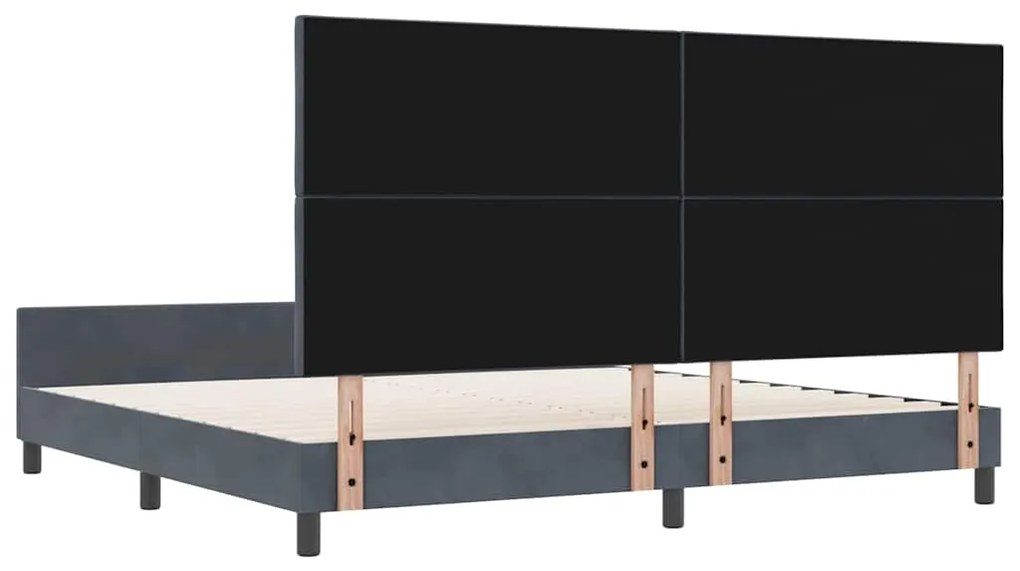Cama de Veludo Cinza Escuro vidaXL 200x200 cm