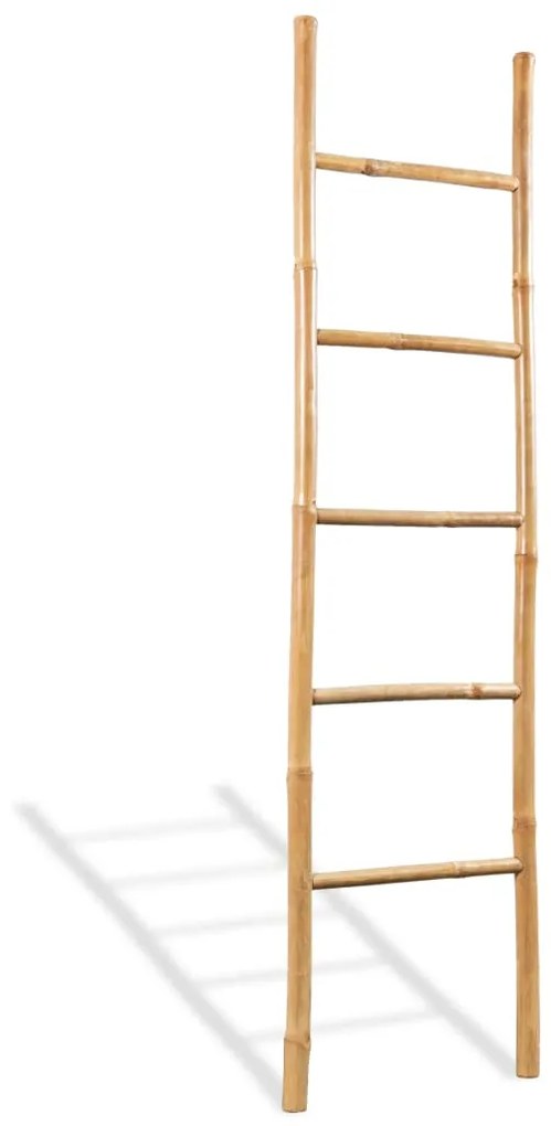 43719 vidaXL Toalheiro escada com 5 degraus bambu 150 cm