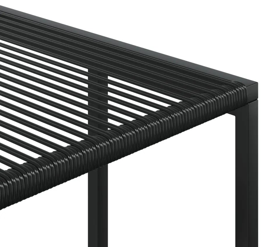 11 pcs conjunto de jantar para jardim vime PE preto
