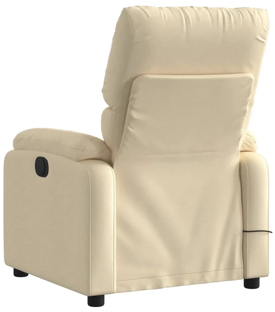 Poltrona de massagens reclinável elétrica tecido creme