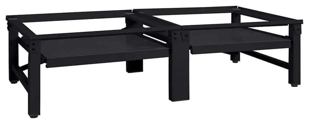 vidaXL Pedestal para Máquina de Lavar 2 pcs Preto Aço