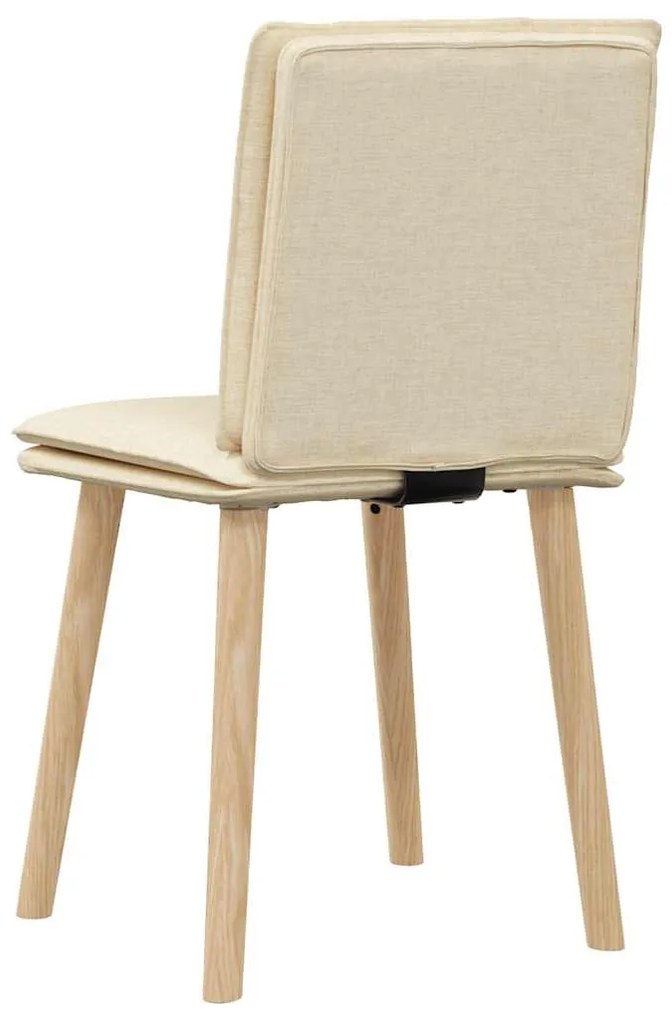 Cadeiras de jantar 2 pcs tecido cor creme