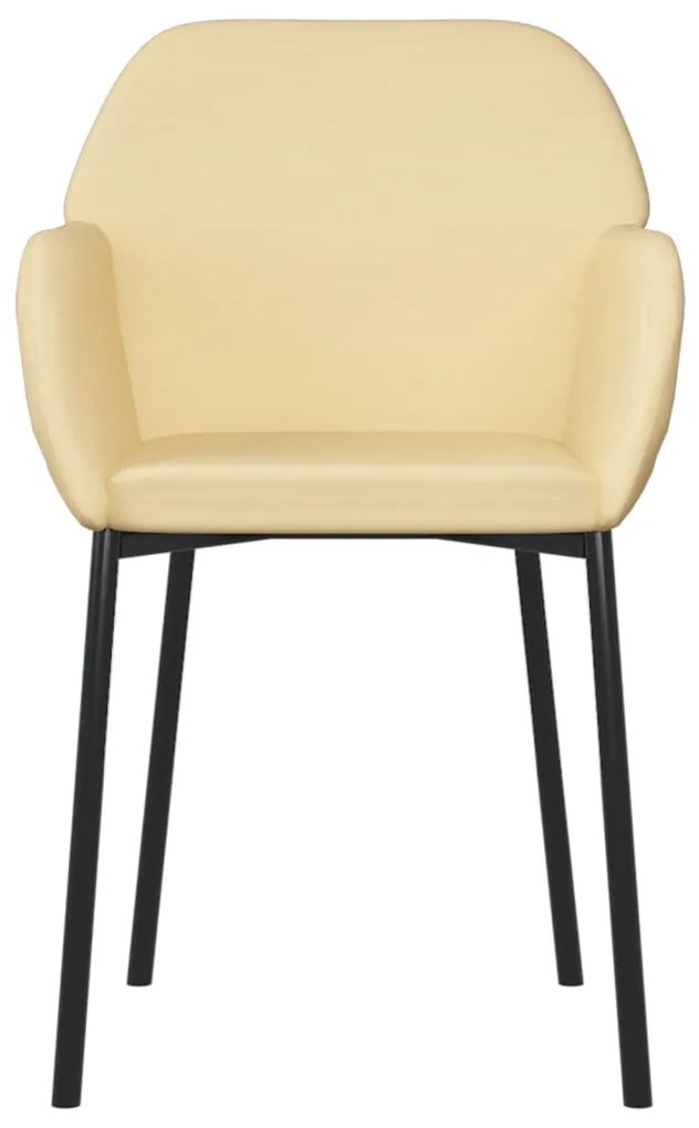 Cadeiras de jantar 2 pcs veludo cor creme