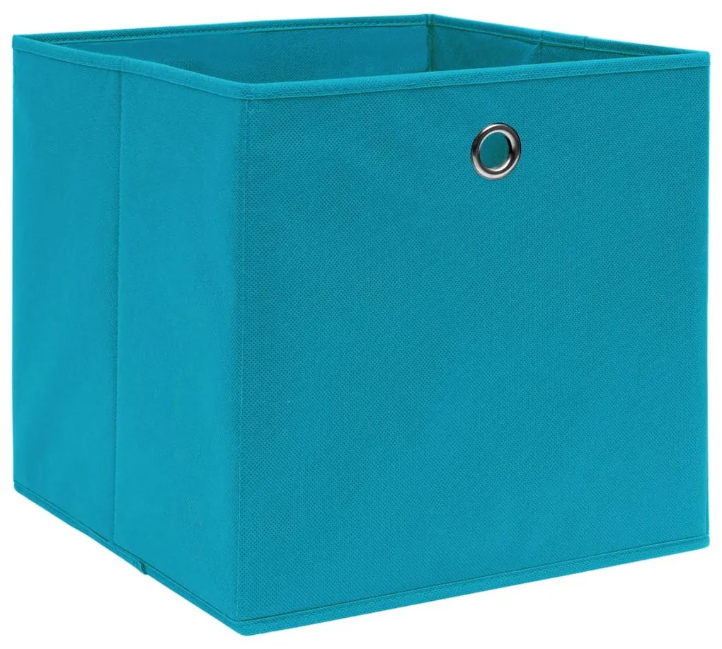 Caixas de arrumação 4 pcs 32x32x32 cm tecido azul-bebé