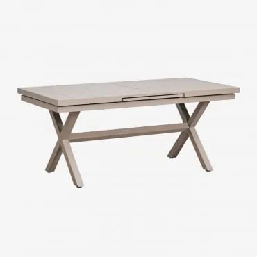 Rectangular Extensible Garden Table In Aluminum Karena Moka Brown & 180 - 240 X 90 Cm - Sklum