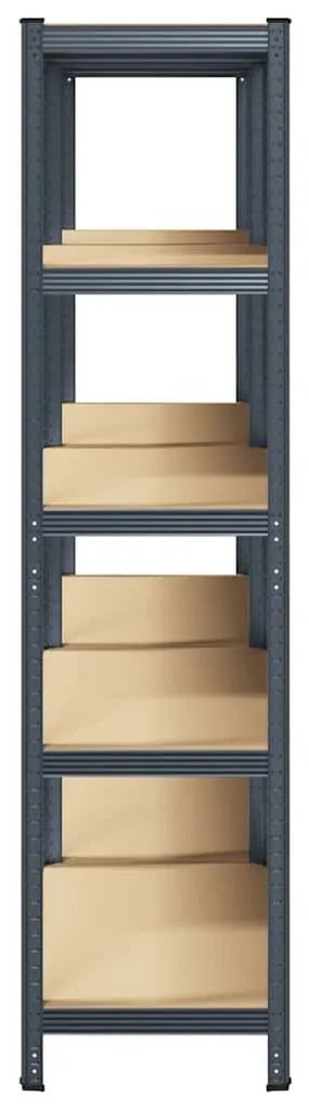 Prateleiras de armazenamento de 5 camadas 2 pcs aço antracite