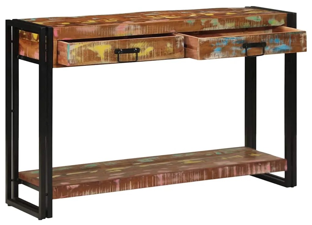 vidaXL Aparador Multicolor 120 x 33 x 75 cm Madeira recuperada maciça