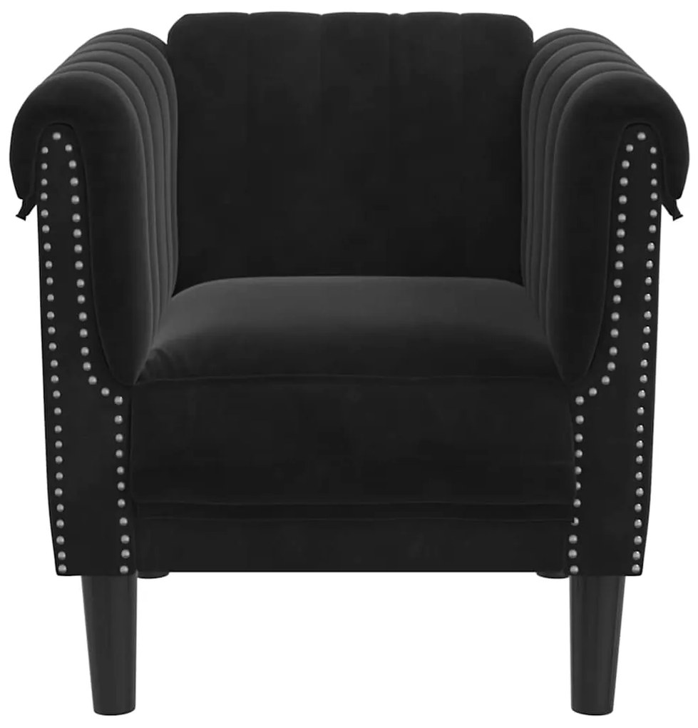 Poltrona veludo preto