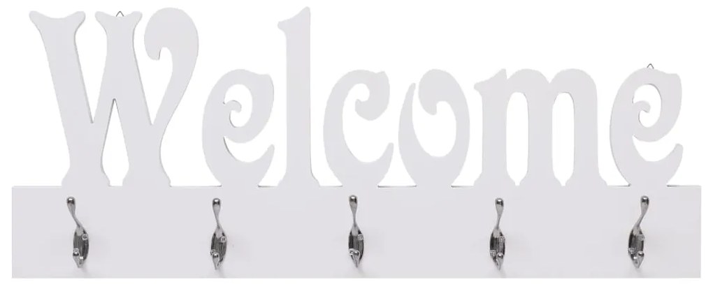 Cabide de parede WELCOME 74x29,5 cm branco