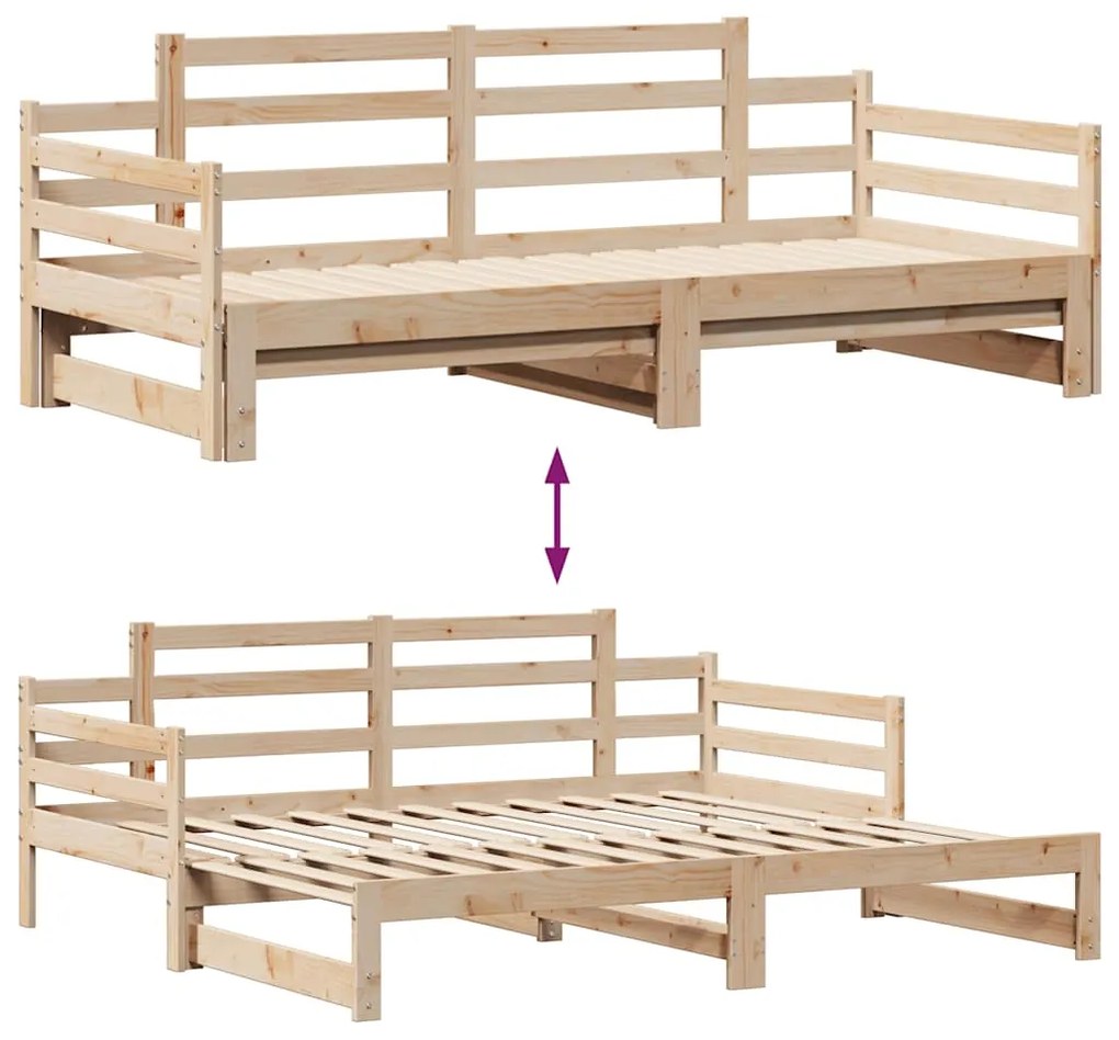 Sofá-cama com gavetão e gavetas sem colchão 80x200 cm