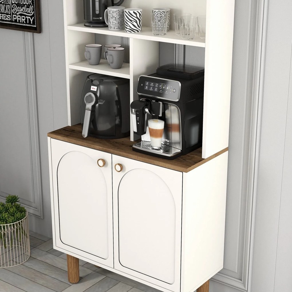 Armário de Cozinha/Sala "Caffè" - Creme - 81.3x201x35cm - Design Moder