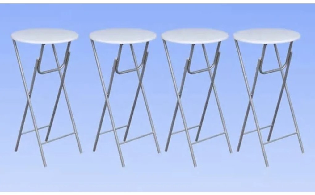 Mesas de bar 4 pcs com tampo MDF branco