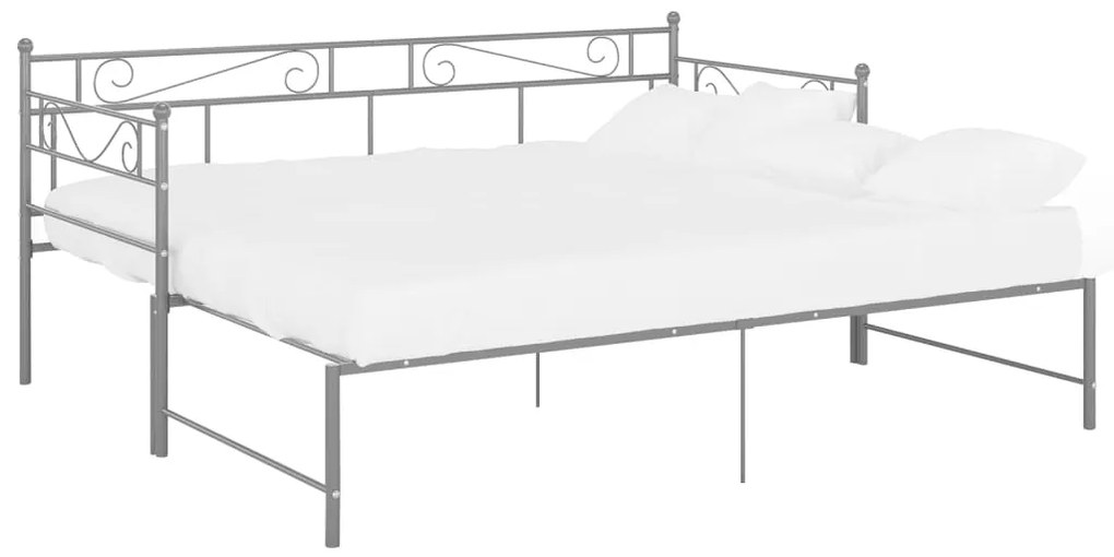 Estrutura sofá-cama de puxar 90x200 cm metal cinzento