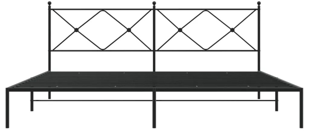 Estrutura de cama com cabeceira 193x203 cm metal preto