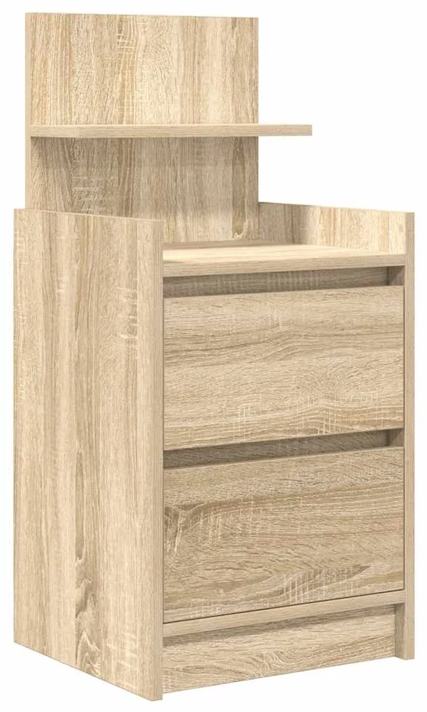 Mesas de cabeceira c/ 2 gavetas 2pcs 38x34x80cm carvalho sonoma