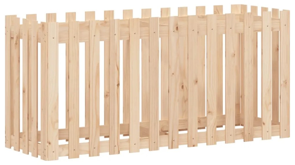 Canteiro elevado c/ design de cerca 150x50x70 cm pinho maciço