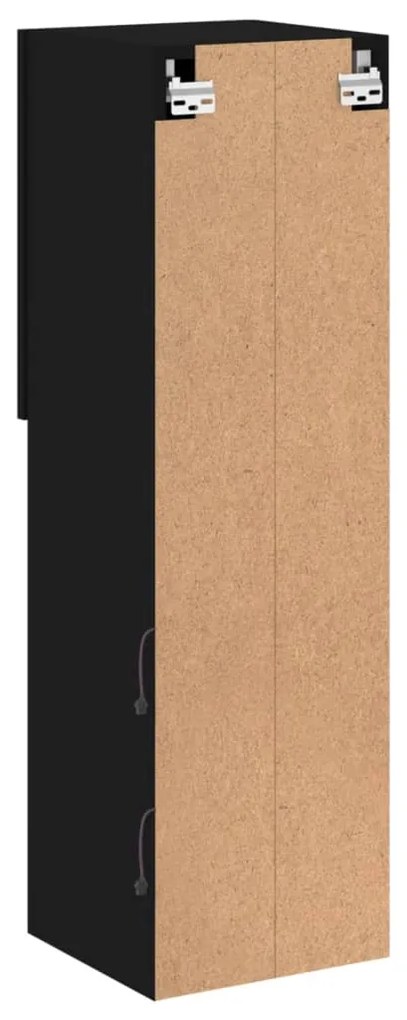 Móvel de TV com luzes LED 30,5x30x102 cm preto