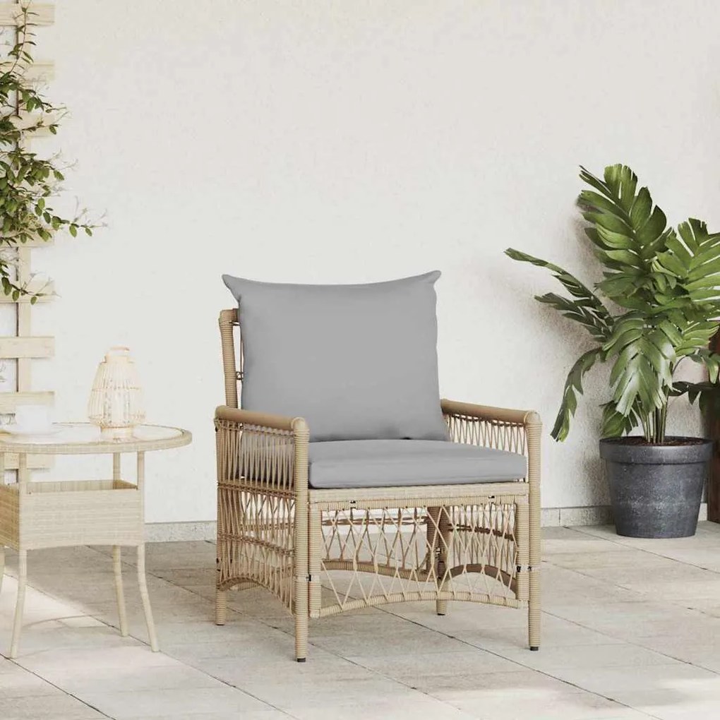 vidaXL Cadeira de Jardim Bege 60 x 70 x 78cm vime PE