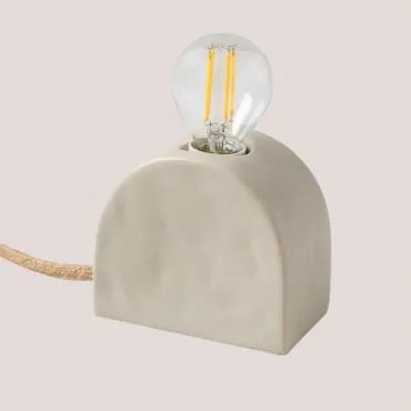 Candeeiro De Mesa De Cerâmica Fiana Beige Creme - Sklum