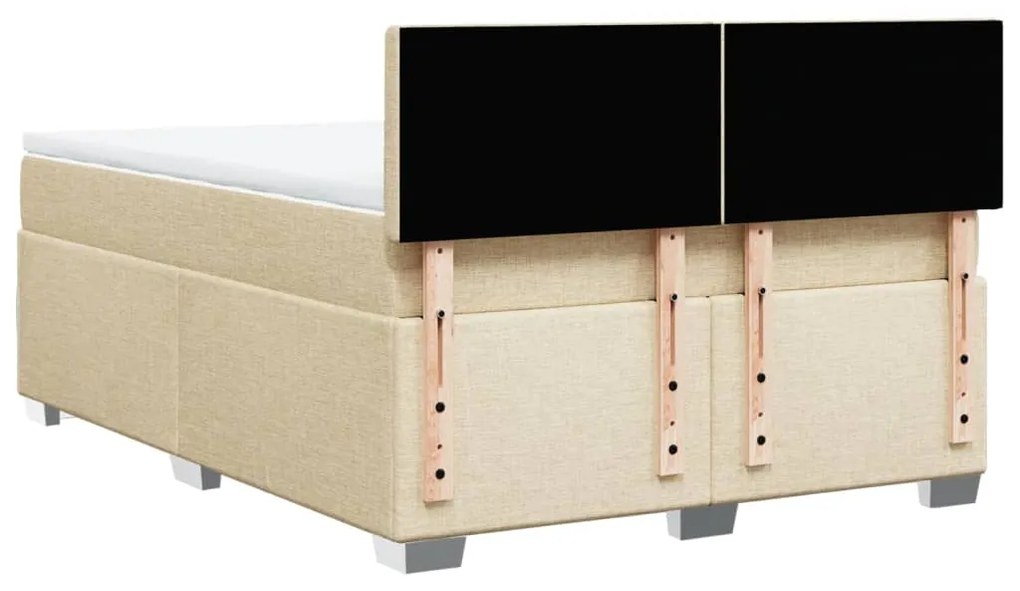 Cama com molas/colchão 140x200 cm tecido cor creme