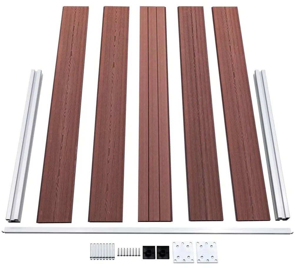 Painel de vedação para jardim 526x106 cm WPC castanho