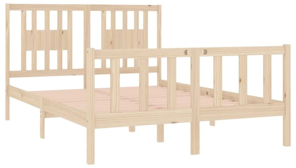 Estrutura de cama casal 135x190 cm madeira maciça