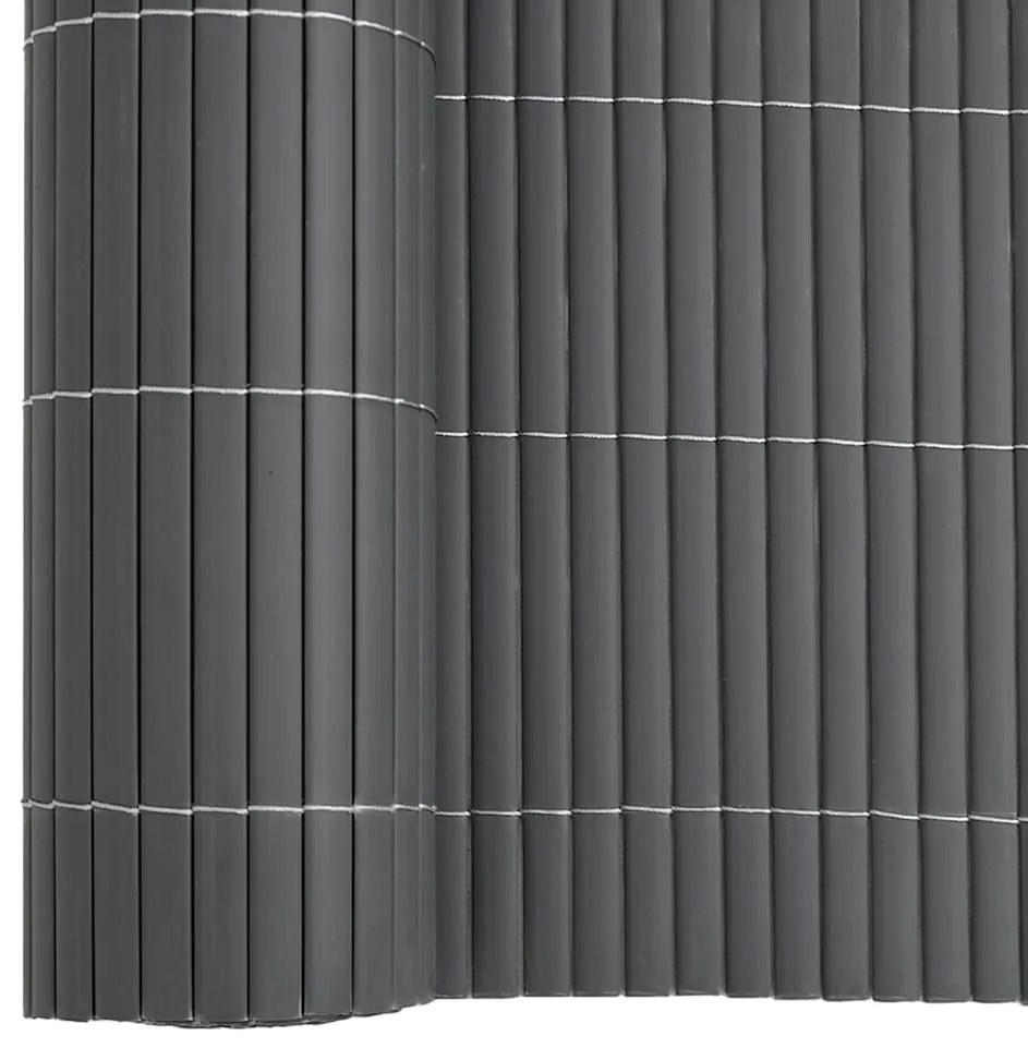 Cerca de jardim dupla face cinzento 1,8x5 m PVC