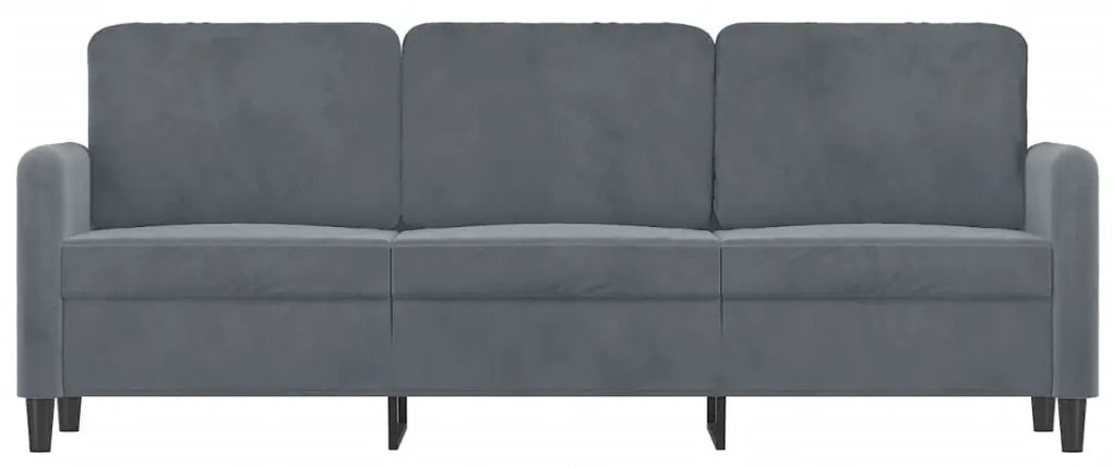 Sofá de 3 lugares 180 cm veludo cinza-escuro