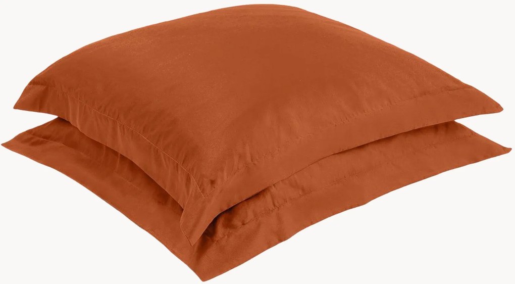 Fronhas de almofada em cetim de algodão Terracotta, conjunto de 2