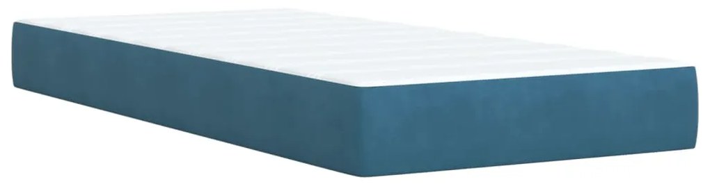 Cama boxspring com colchão 100x200 cm veludo azul