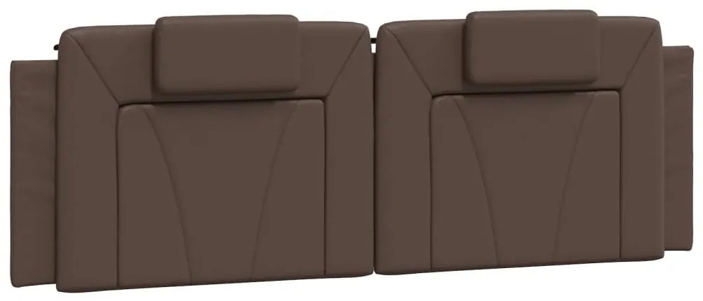 Estrutura cama c/ cabeceira 160x200cm couro artificial castanho