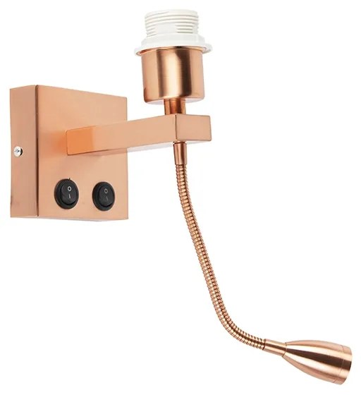 Candeeiro de parede moderno em cobre com braço flexível - Brescia Combi