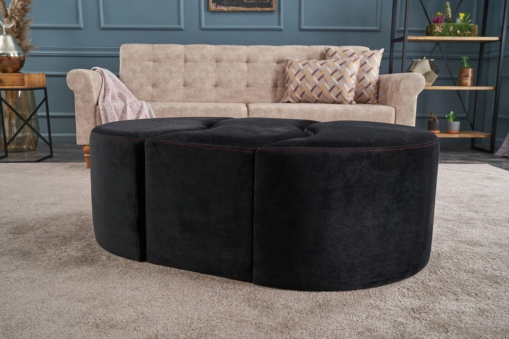 Pouffe Alya Puf – Anthracite Pink – 120x40x80 cm
