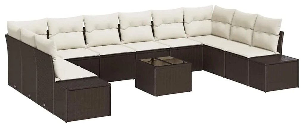 Sofá de Jardim Modular com 10 Peças e Almofadas de Rattan Sintético Ci
