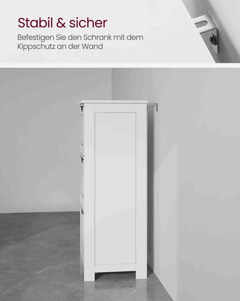Armário de arrumação casa de banho com 3 gavetas 32 x 30 x 81 cm Branco
